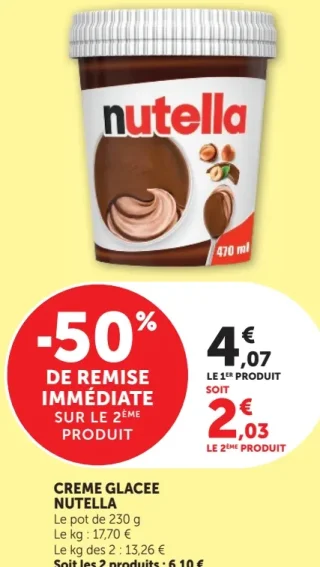 Crème glacée Nutella