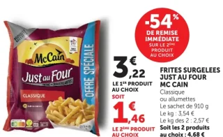 Frites surgelées Just au Four Mc Cain au choix