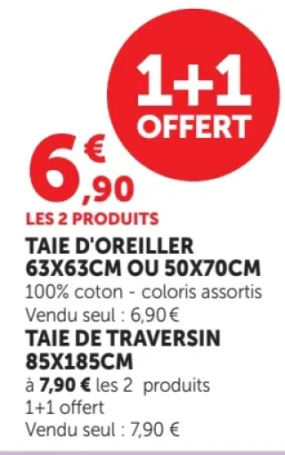 Taie d'oreiller ou de traversin U Maison