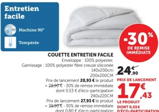 Couette Entretien Facile