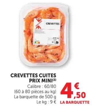 Crevettes cuites Prix Mini