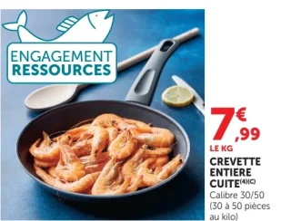 Crevette entière cuite