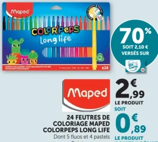 24 Feutres de Coloriage Maped Colorpeps Long Life