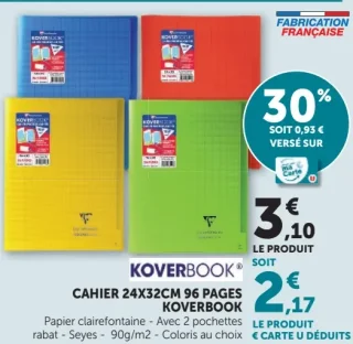 Cahier 24x32cm 96 pages Koverbook Clairefontaine