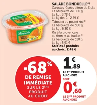 Salade Bonduelle Carottes râpées citron de Sicile