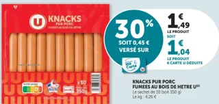 Knacks pur porc fumées au bois de hêtre U