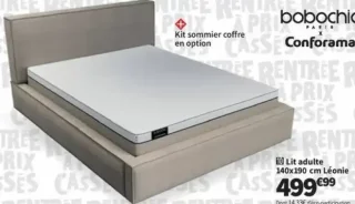 Lit adulte 140x190 cm Léonie bobochic x Conforama