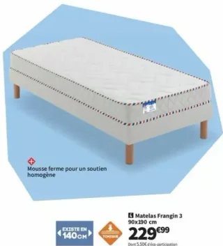 Matelas Frangin 3 Merinos 90x190 cm
