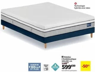Matelas L'Emblématique Merinos 140x190 cm