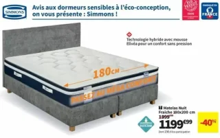 Matelas Nuit Fraîche 180x200 cm Simmons