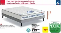 Matelas Le Raffinement 2 160x200 cm Epeda