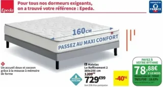 Matelas Le Raffinement 2 160x200 cm Epeda