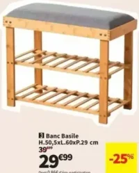 Banc Basile H.50,5xL.60xP.29 cm
