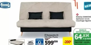Banquette-lit Clic-Clac Plume Simmons