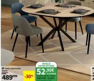 Table extensible Naira