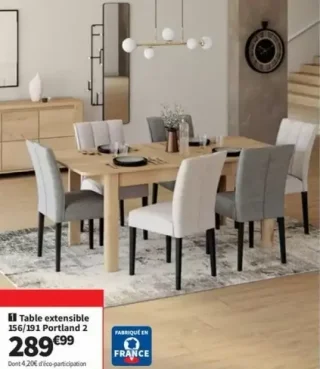 Table extensible 156/191 Portland 2