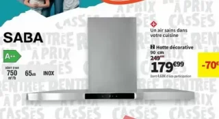 Hotte décorative 90 cm SABA HOD90BOX90/23A