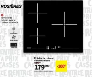 Table de cuisson vitrocéramique Rosières RH63CT/2