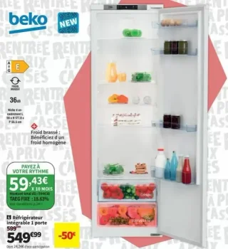 Réfrigérateur intégrable 1 porte Beko BSSA315E4SFN