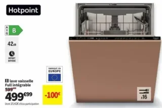 Lave-vaisselle full intégrable Hotpoint HA6IB16B2M6L0