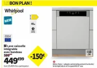 Lave-vaisselle intégrable Whirlpool W3PFD636X