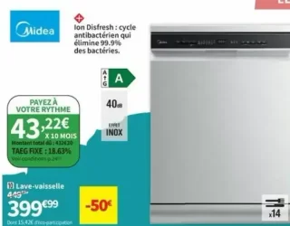 Lave-vaisselle Midea MDWEF1433DSS-WA