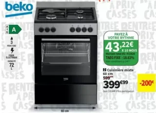 Cuisinière mixte 60 cm Beko FBE63131XCS