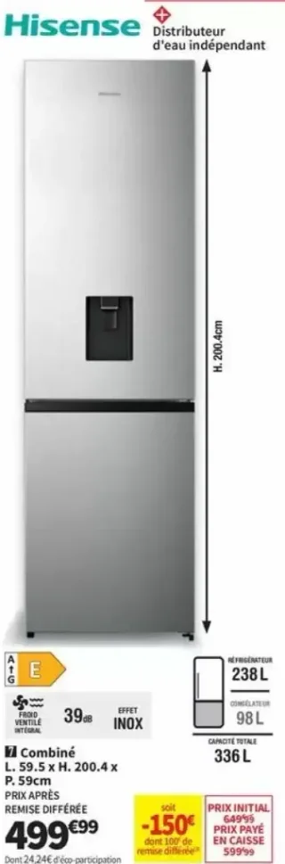 Réfrigérateur Combiné Hisense