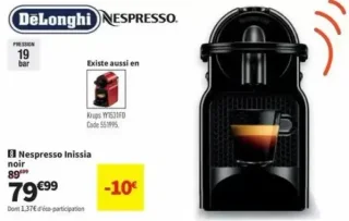 Nespresso Inissia noir DeLonghi