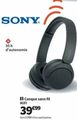SONY Casque sans fil HIFI