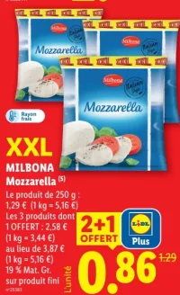 Milbona Mozzarella XXL
