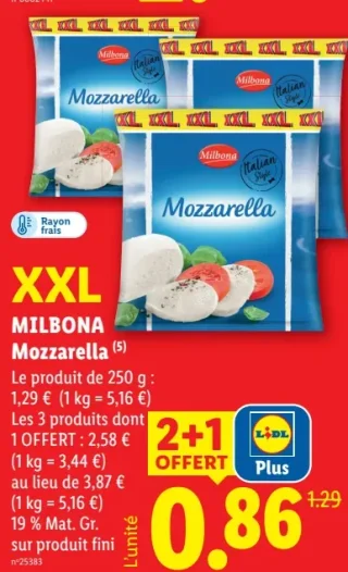 Milbona Mozzarella XXL