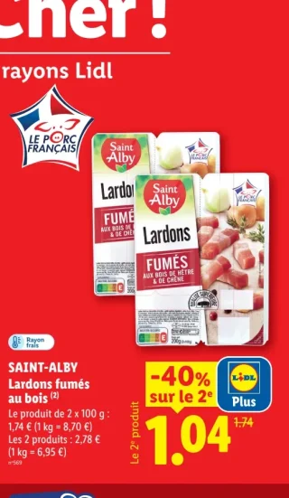 SAINT-ALBY Lardons fumés au bois