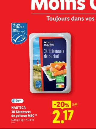 NAUTICA 30 Bâtonnets de poisson MSC