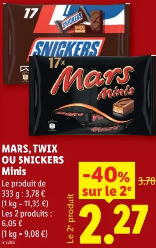 MARS, TWIX OU SNICKERS Minis