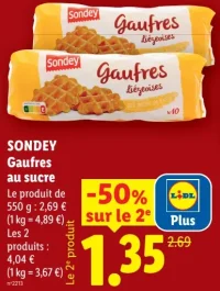 SONDEY Gaufres au sucre