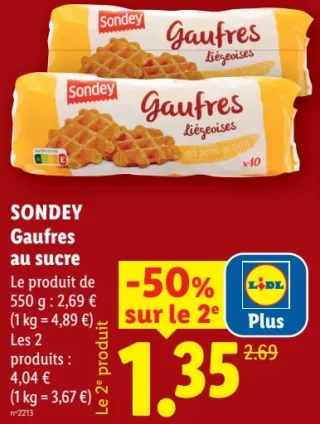 SONDEY Gaufres au sucre