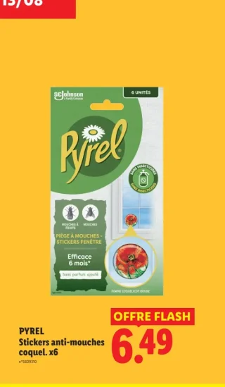 PYREL Stickers anti-mouches coquel. x6