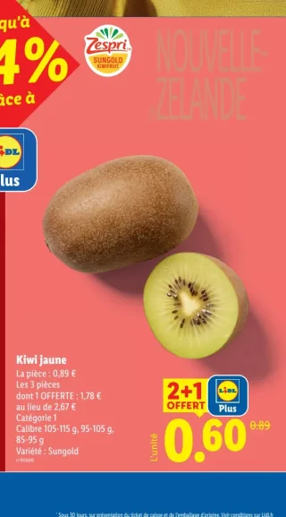 Kiwi jaune Zespri Sungold