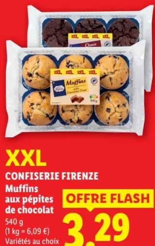 CONFISERIE FIRENZE Muffins aux pépites de chocolat