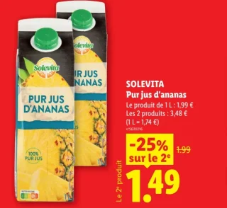 Solevita Pur jus d'ananas