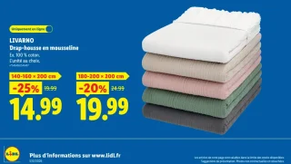 LIVARNO Drap-housse en mousseline