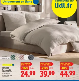 LIVARNO Parure de lit en mousseline