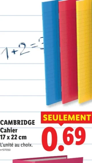 CAMBRIDGE Cahier 17 x 22 cm