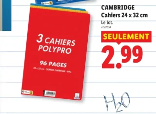 CAMBRIDGE Cahiers 24 x 32 cm Lot de 3