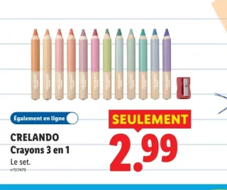 CRELANDO Crayons 3 en 1