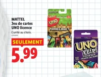 Mattel Jeu de cartes UNO licence
