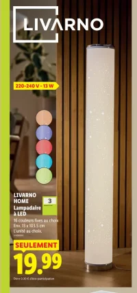 LIVARNO HOME Lampadaire à LED 16 couleurs