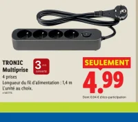 TRONIC Multiprise 4 prises