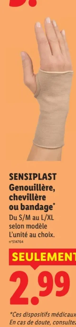 SENSIPLAST Genouillère, chevillère ou bandage